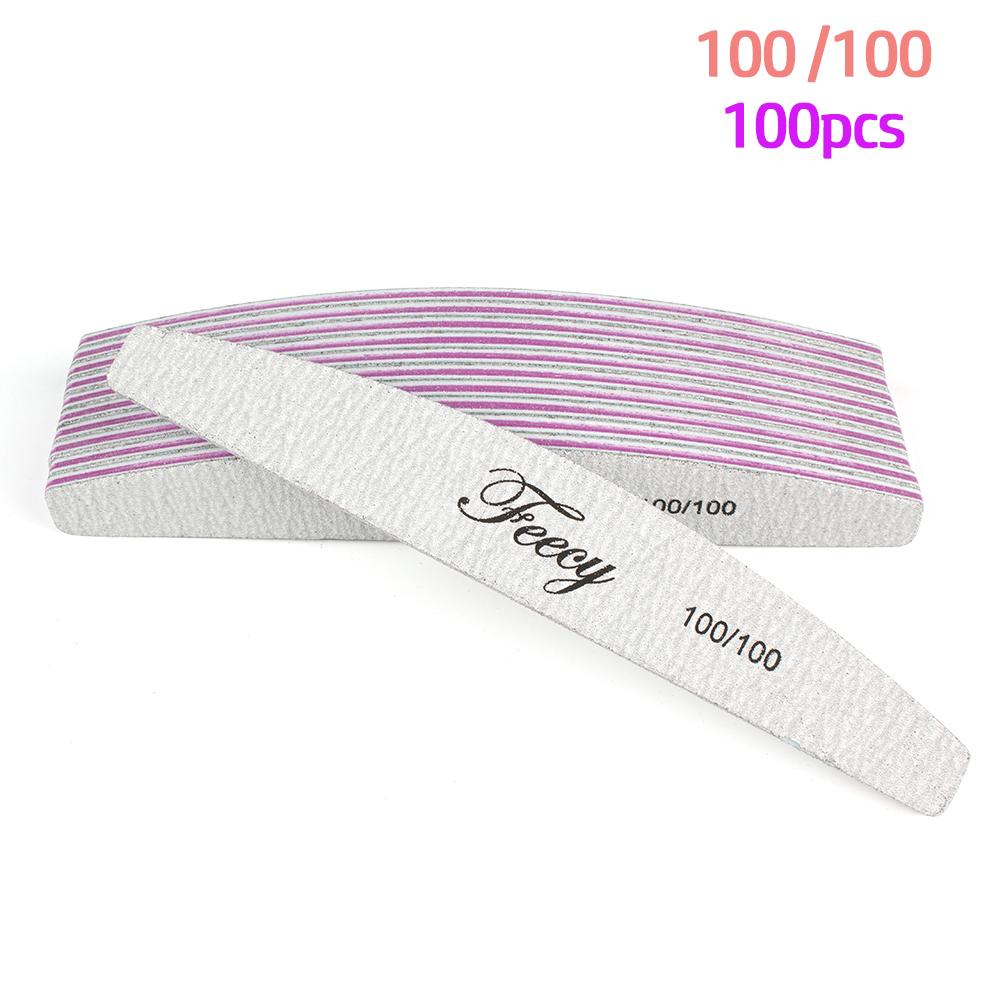 Nail Files Buffer Emery Board Sandpaper 80/100/150/180/240 Grit for Manicure Strong Thick Sanding Half Moon Lime Nail File Tools