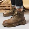 Luxury Leather Men's Ankle Boots High Top Outdoor Tooling Boots Work Casual Motorcycle Boots Work Boots for Men Boots