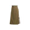 Adidas Originals Trefoil Brand Logo Print Sport Mid-Length Casual Skirt Women Skirt Layered-Olive-Green IC5360