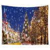 Christmas Tapestry Snowflake Santa Claus Winter Night Hanging Cloth Fireplace Home Christmas Home Wall