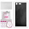 apgo Protective Skin Sticker for the Back Compatible with Sony Xperia XZ Premium, Wrap Film, Foil, Vinyl - Pattern Black Leather