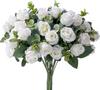 10 Heads Silk Artificial Rose Peony Bouquet Simulated White Eucalyptus Wedding Decoration Fake Flowers Home Garden Decoration
