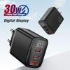 30W Charger Digital Display Quick Charge Fast Type C USB Charger for Laptop iPhone Samsung Xiaomi Realme