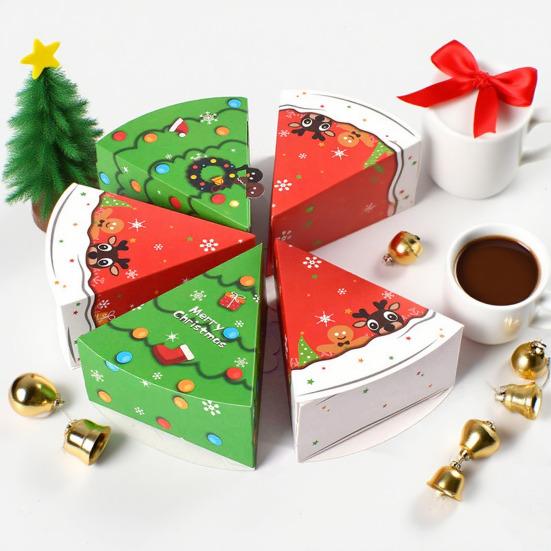 Christmas Candy Boxes Tree Shaped Candy Packaging Box Small Paper Treat Gift Boxes for Christmas New Year Party Supplies