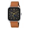 Standard Moon Phase Analog Watch Brown Leather Band Black Overseas Model [Casio] Men's MTP-M305L-1AV [Item]