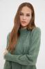 Women's Fashionable Stylish Hijab Sweater Green High Collar Knitwear Sweater