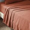 Flat Sheet 240x300 Cm Terracotta Cotton Gauze