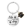 Stainless Steel Engraved Pet Dog Pendant Keychain Gift