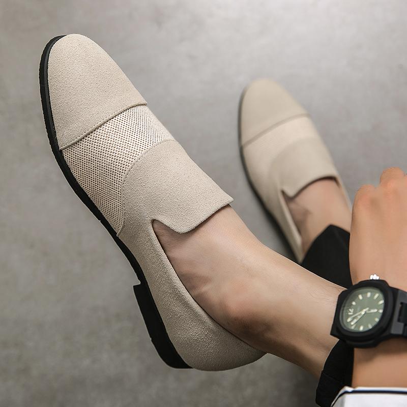 Fashion Leather Shoes Men Loafers Outdoor Fashion Slip On Soft Leather Casual Men Shoes Breathable Shoes Men Flats Walking Footwear