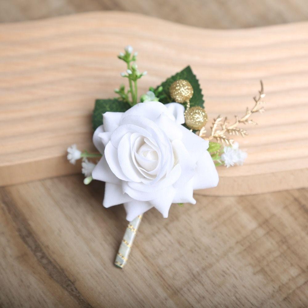 Simple Groom Rose Boutonniere Delicate Wedding Accessories Wedding Suit Corsage Western