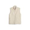 MMQ Service Line Solid Color Zip Stand Collar Sleeveless Vest Unisex Vests Oatmeal 620841-88