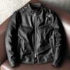 Men Genuine Leather Jacket Korean Slim Fit Biker Coat Real Cowhide Short Stand Collar Youth Fashion