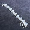 Rainbow Moonstone Gemstone Handmade 925 Sterling Silver Bracelet 7-8" k6K40