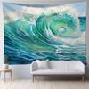 Seascape Beach Waves Tapestry Landscape Wall Hanging Beach Tapestry Polyester Fabric for Tablecloth Blanket Decor