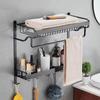 Bathroom Towel Rack Vanity Storage with Hooks Wall-mounted Toilet Racks Towel Rack Kitchen Organizer Wash Storage Rack