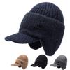 Men's Winter Warm Knitted Wool Hat Middle-Aged and Elderly Dad Velvet Ear Protection Hat