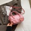 Solid Color Fashion Texture Handbag Spring Versatile Shoulder Messenger Bag Temperament Small Square Bag Women
