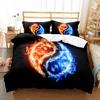 Ice and Fire Pattern Duvet Cover Set Single Double Size Polyester Comforter Cover for Teens Adults Bedding Set with Pillowcase