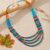 Boho-Chic Vintage Multi-Layer Beaded Necklace - Resin Crafted, Perfect for Casual Attire