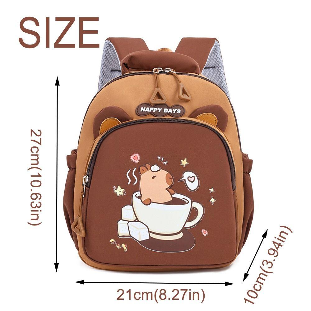 Kawaii Capybara Kindergarten Backpack Lightweight Children School Bag  Toddler