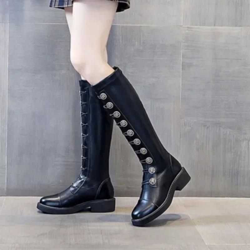 Elastic Round Toe Ladies Knee High Shaft Shoes Large Size Warm Designer Luxury On Offer Hot Spring Autumn Pu Women's Long Boots