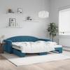 VidaXL Daybed with Trundle Bed Blue 100x200 Cm Velvet 3197307
