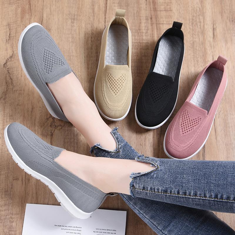 Fashion Women's Summer Shoes New Casual Shoes Mesh Breathable Flat Shoes Comfortable Soft Sole Non-slip Casual Women's