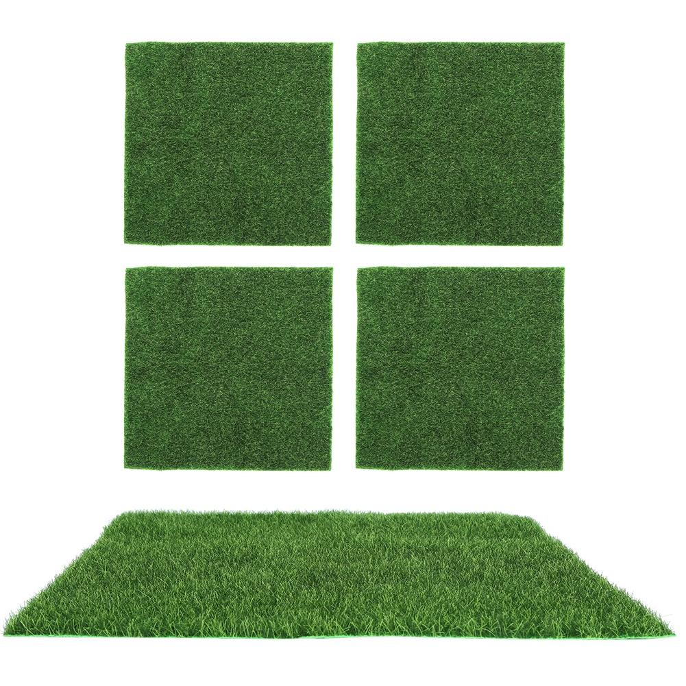 5Pcs SquareShaped Garden Artificial Grass Lawn Turf DIY Miniature Landscape Decoration 30x30cm