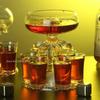 Adjustable Shot Glass Dispenser and Holder Food Grade Plexiglass Shot Dispenser with 6 Drinking Glasses for Kinds of Parties