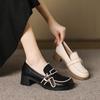 Small Fragrance Style Spring and Autumn Contrasting Temperament Shoes for Girls with Skirts College Style Versatile Mary Zhen Shoes