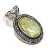 Natural Golden Rutile Gemstone 925 Sterling Silver Jewelry Pendant 2.09" N5d22