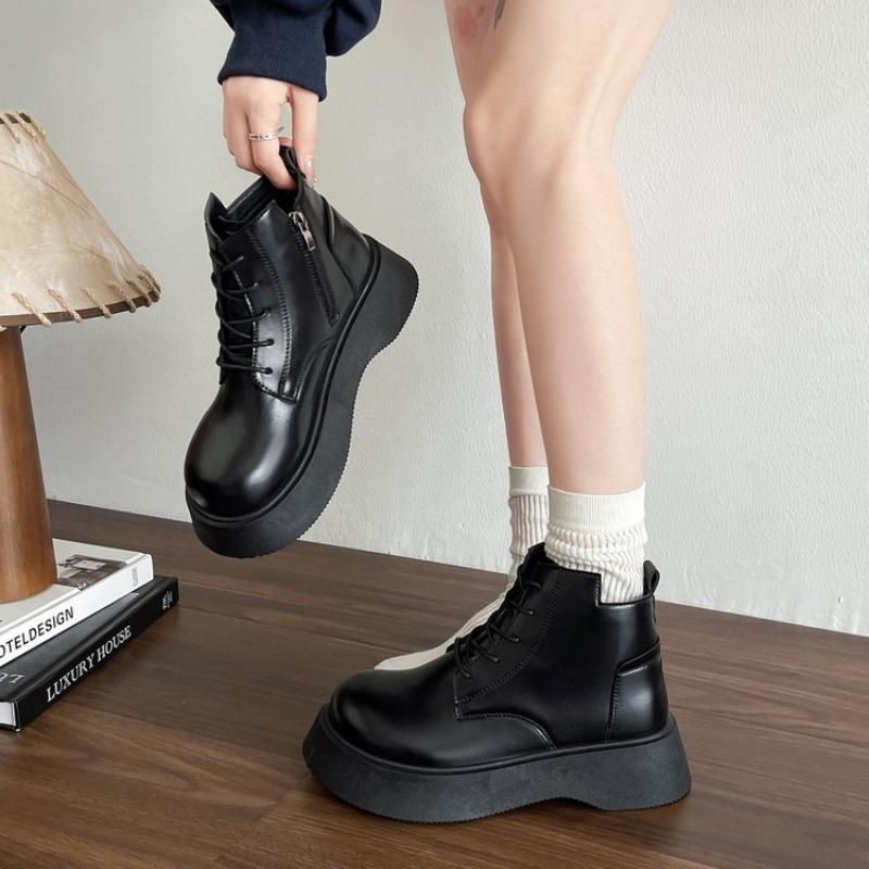 Fashion Hot Selling Riding Boots Woman 2025 Autumn Winter New Fashion Thick Sole Simple British Style Brown Fashion Ankle Boots Woman