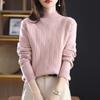 Autumn Winter Thick Warm Sweater Women Half High Collar Cashmere Sweater Casual Pullover Knitwear