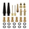 25Pcs/Set Bike Valve Adapter with Rubber Seal Inflator Needles American To British French Nozzles Universal Air Compressor Valve Connector