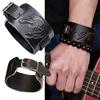 Punk Men Women Wolf Wide Genuine Leather Belt Bracelet Cuff Wristband Bangle