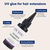 UV Hair Extension Kit: UV Lamp + 30g Glue & Remover | Salon-Quality Invisible Bonds | Quick Home & Salon Set