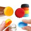 6pcs/set Silicone Rubber Bottle Caps, Sealed Beer Lid, Kitchen Vinegar Soy Sauce Bottle Cover, Reusable Beverage Bottle Cover