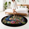 Diatomaceous Earth Floor Mat 3D Peacock Pattern Plush Quick Drying Non-Slip Absorbent Bath Mat Super Absorbent Floor Mat