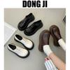 Platform Casual Shoes Women's Spring 2025 New Two-wear Lazy Single Shoes Ugly Cute Big Head Loafers Small Leather Shoes