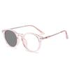 Elderly Ultra-light Anti-blue Photosensitive Gray Glasses Reading Glasses for Women Round Frame Retro Presbyopia Eyewear