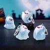 Glow In The Dark Ghost Keychain Set Small Resin Miniature Halloween Luminous Tiny