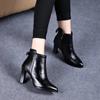 Botas Femininas Women Fashion Sweet High Quality Black Patent Leather Ankle Boots Lady Classic Comfort Autumn Party Shoes A57