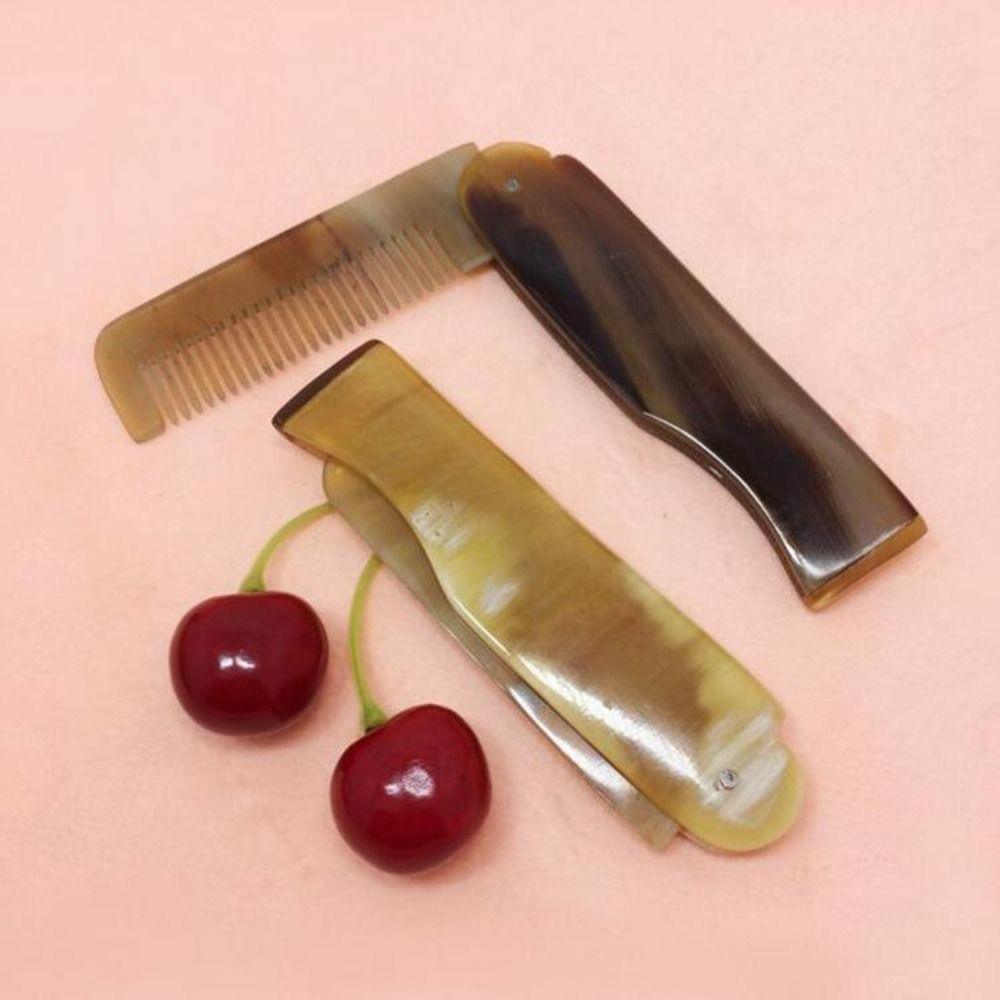 2 шт. Легкая расческа из рога быка, карманная, предотвращающая спутывание волос, прочная, складная расческа для волос, волосы