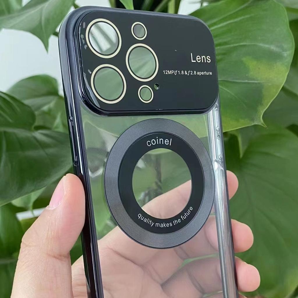 Applicable To IPhone 15 Leakage Mark Magnetic Plating Mobile Phone Case Apple 14 Full-pack Lens Protection Case