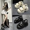 Roman Sandals Women's Summer Wear Exquisite New Fairy Wind Slope Heel Beach Shoes Platform Heightening Women's Shoes