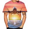 Large Passenger Plane 3d Printed T-Shirts Funny Cool Casual Harajuku Street Outdoor Scene Short Sleeves O-neck Men's T-shirts