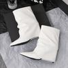 Fashion Women's Slim Heel Shoes Winter New Pointed Sleeve Anti-slip Wear-resistant Temperament Pant Short Boots