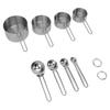 8Pcs Stainless Steel Measuring Cups and Spoons with Handles Stackable Kitchen Cooking Baking Measuring Cup Tools