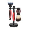 3pcs Shaving Holder Brush Set Manual Lightweight Beard Brush Holder Set with Razor for Men