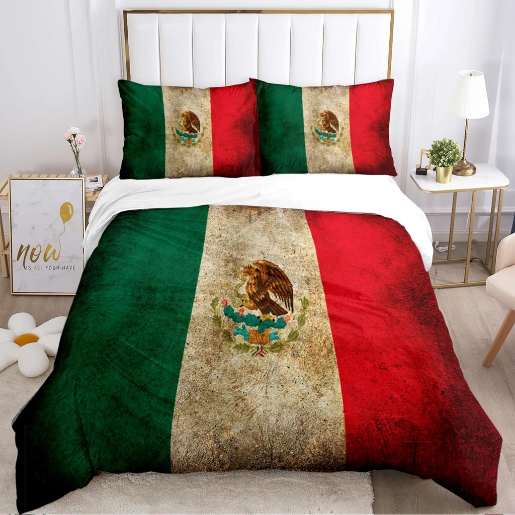 US UK National Flag Digital Polyest Duvet Cover Bedding Sets Soft Quilt Cover and Pillowcases for Teens Single/Double/Queen/King